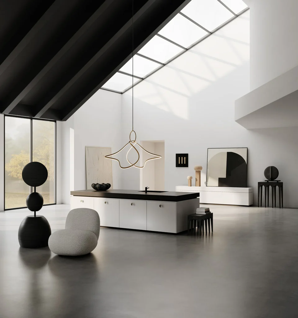 雲朵吊燈,大 - 黃銅色