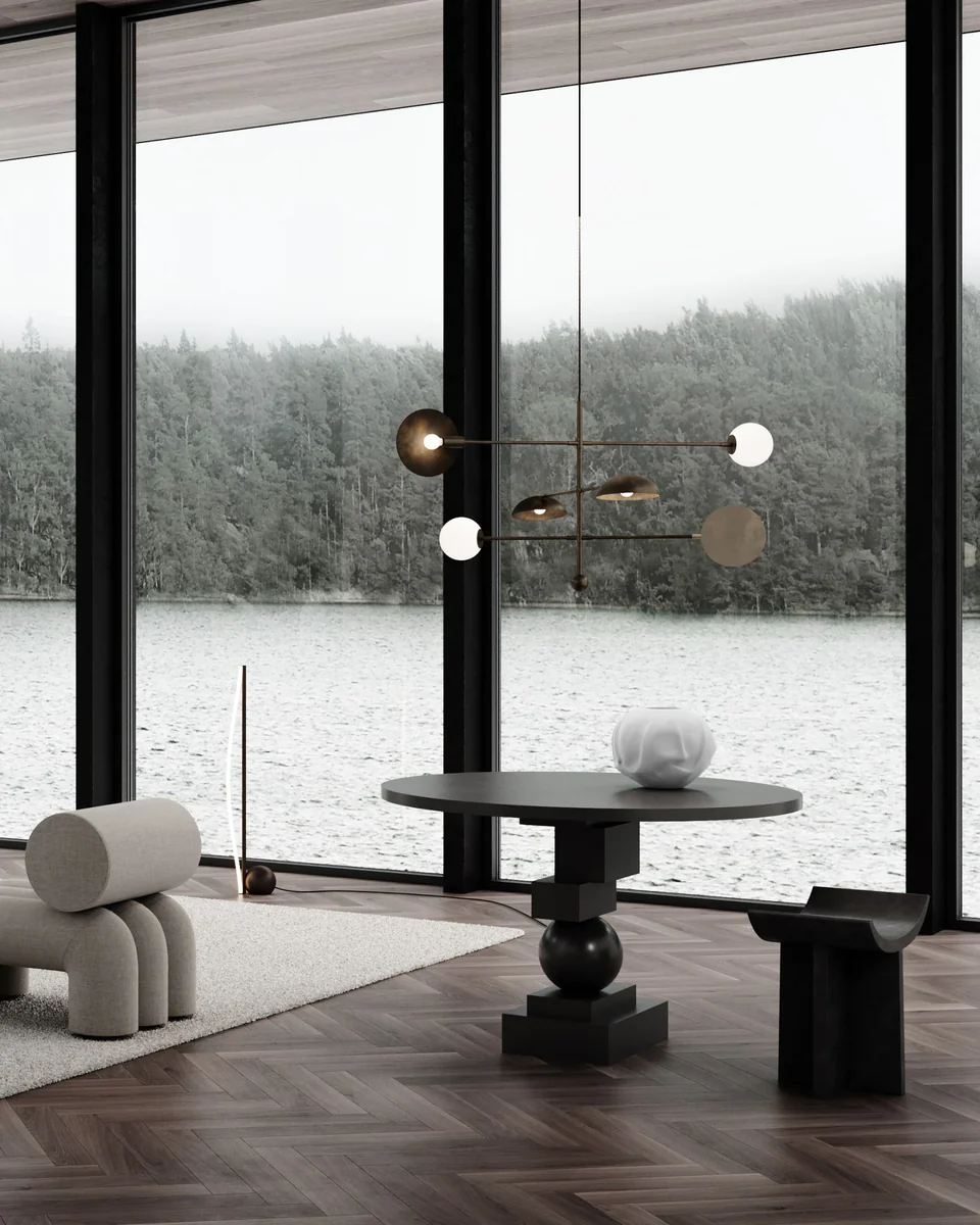 三燈吊燈 - 青銅色(UL)