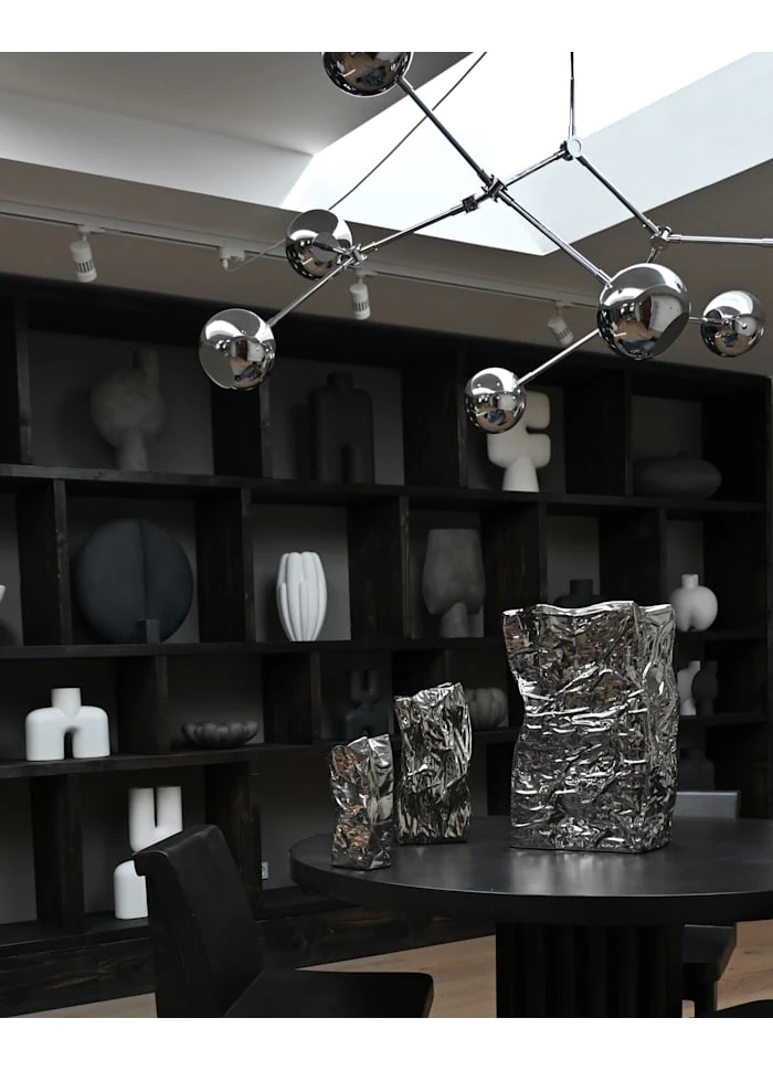 滴形圓球吊燈,大 - 鉻色(5m)