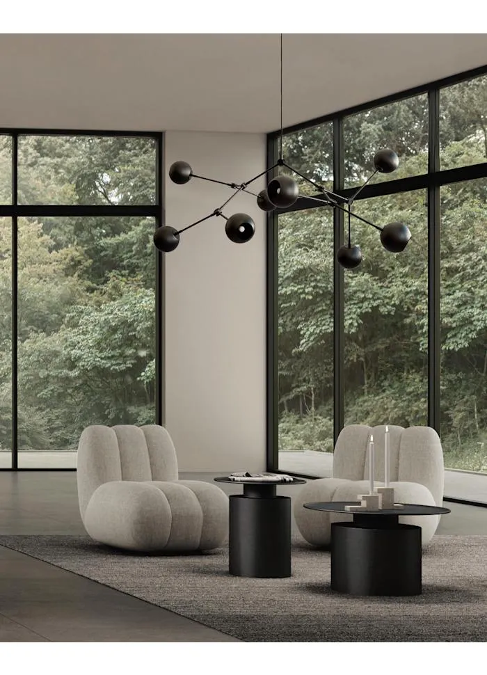 滴形圓球吊燈,大 - 燒黑色 (5m)