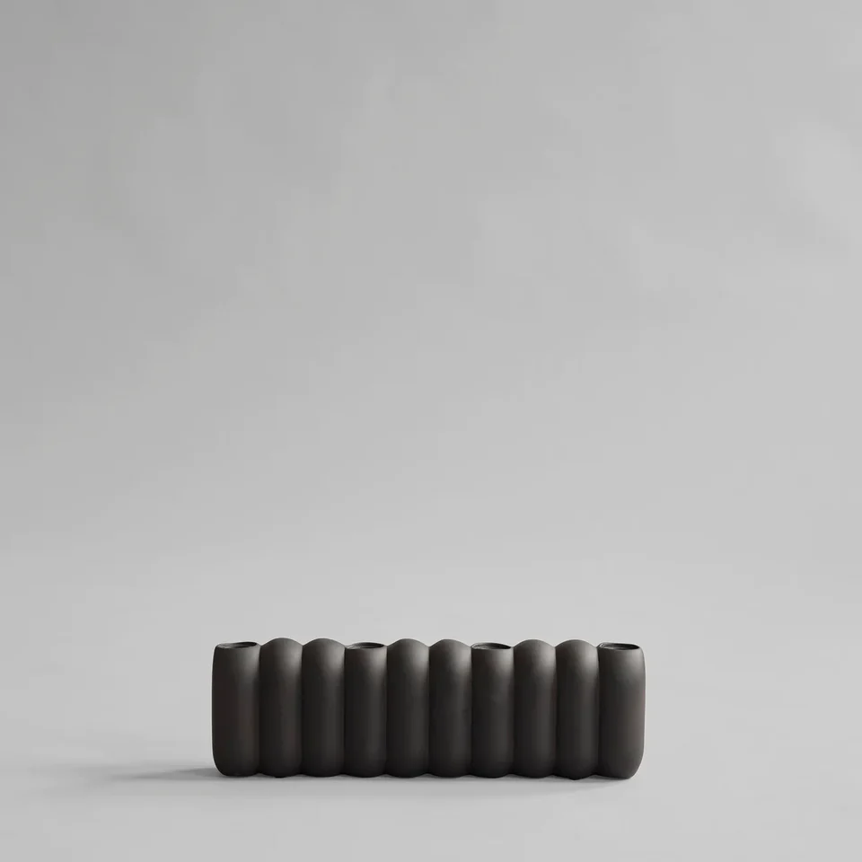 管形燭台,大 - 咖啡色