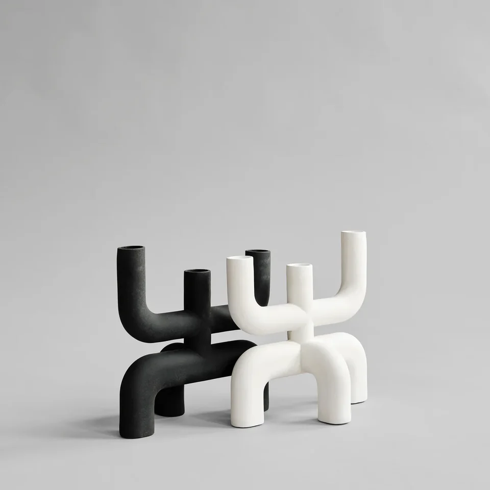 眼鏡蛇燭台 - 骨白色