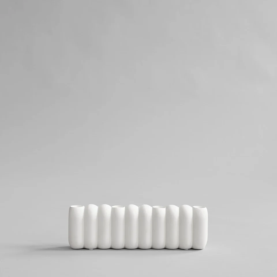 管形燭台,大 - 骨白色