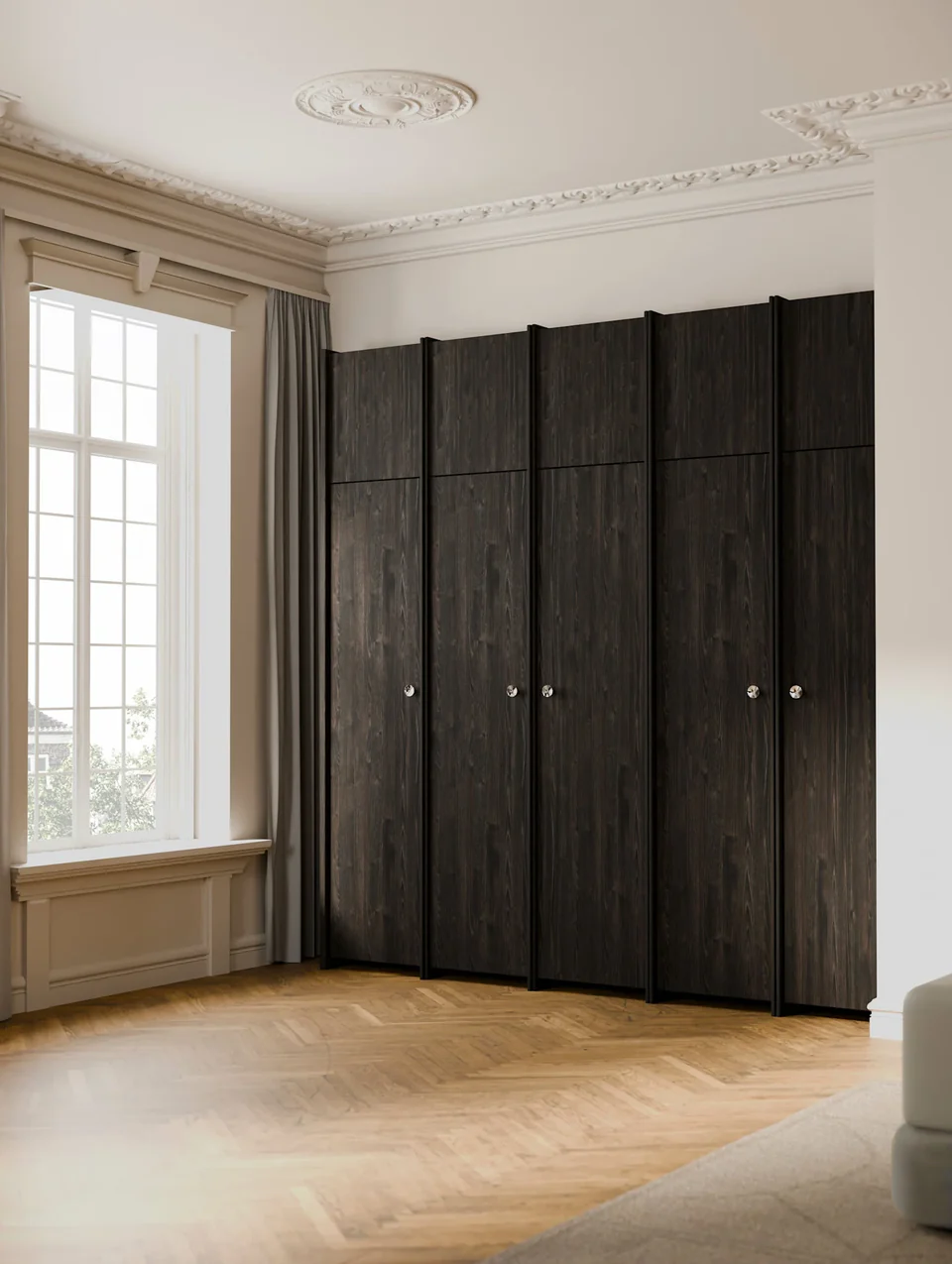 鈸型旋鈕,中 - 鉻銀