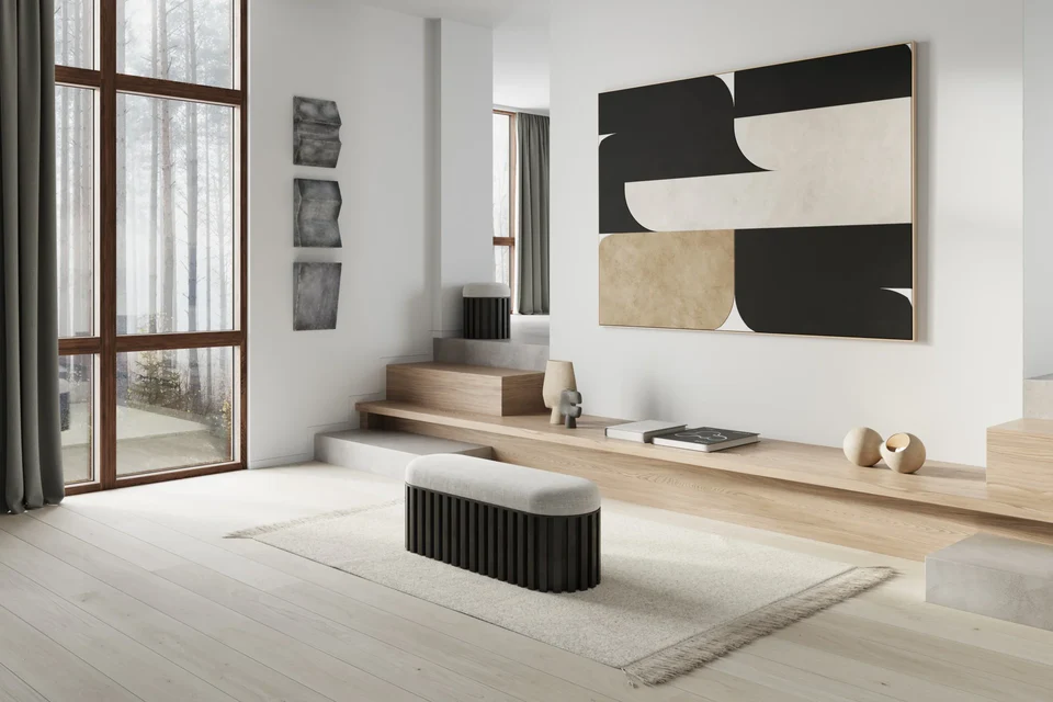 Sculpt 雕塑藝術壁飾,波浪,迷你 - 深灰色