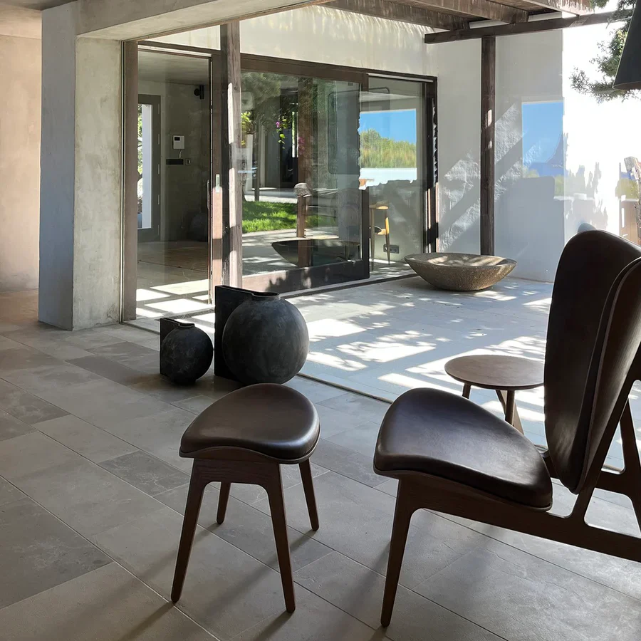 偏移花瓶,大 - 深灰色