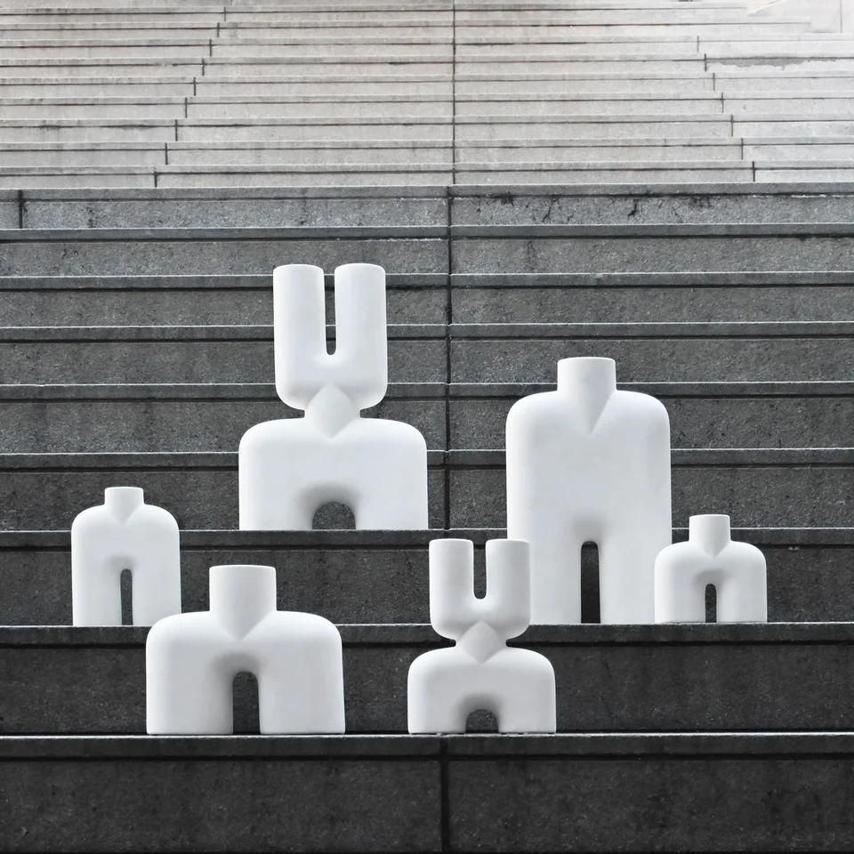 眼鏡蛇花瓶,高型,中型 - 骨白色