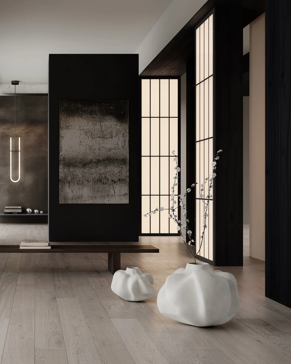 侘寂花瓶,大 - 白樺色