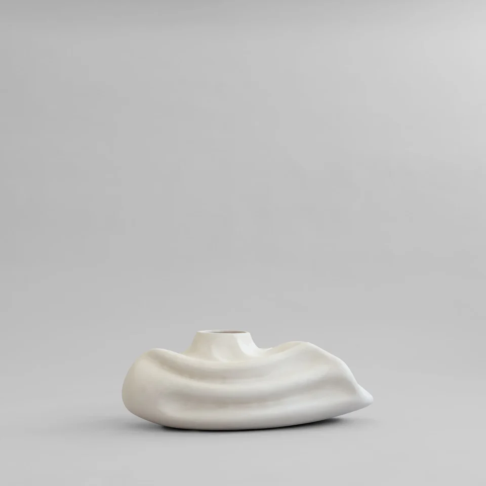 侘寂花瓶,矮胖型 - 白樺色