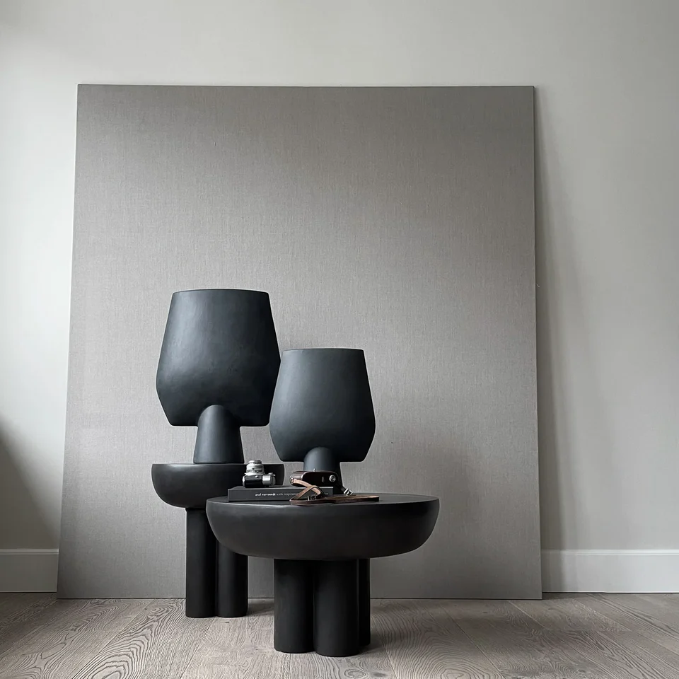 球形花瓶,四方形,大 - 黑色