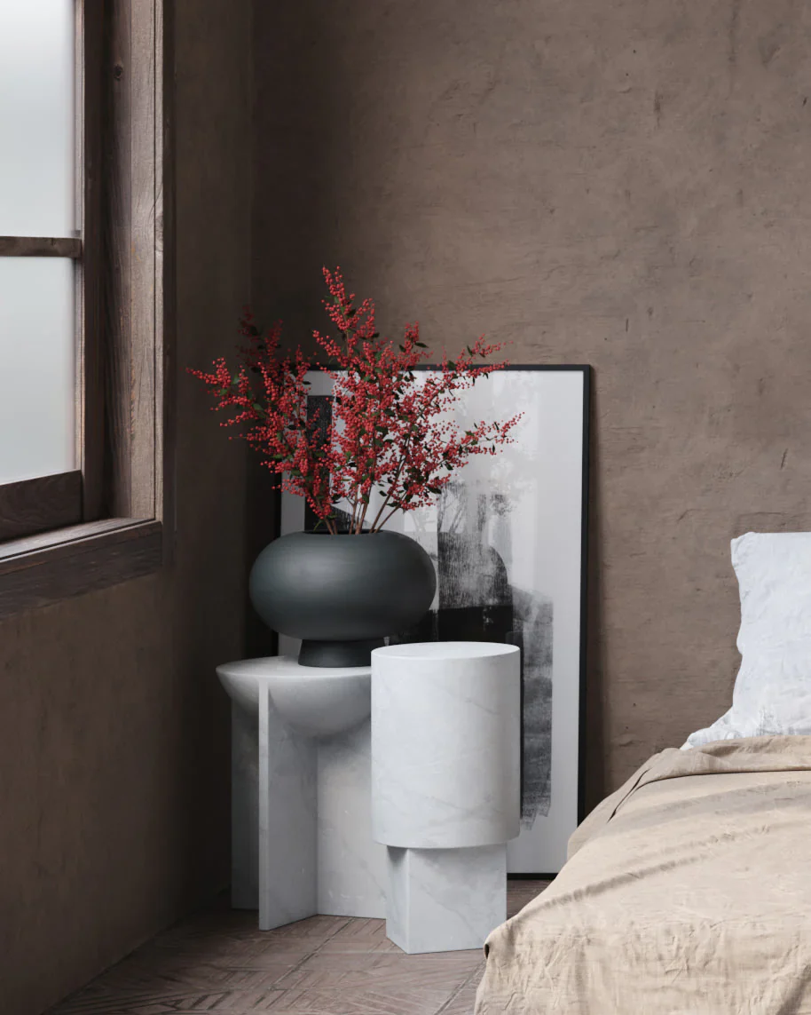 Kabin 圓形花瓶,寬口 - 黑色