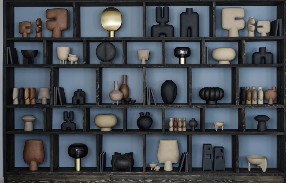 Kabin 圓形花瓶,氣球款 - 咖啡色