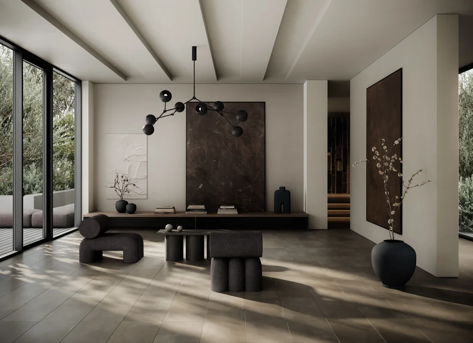 素直花瓶,大 - 黑色