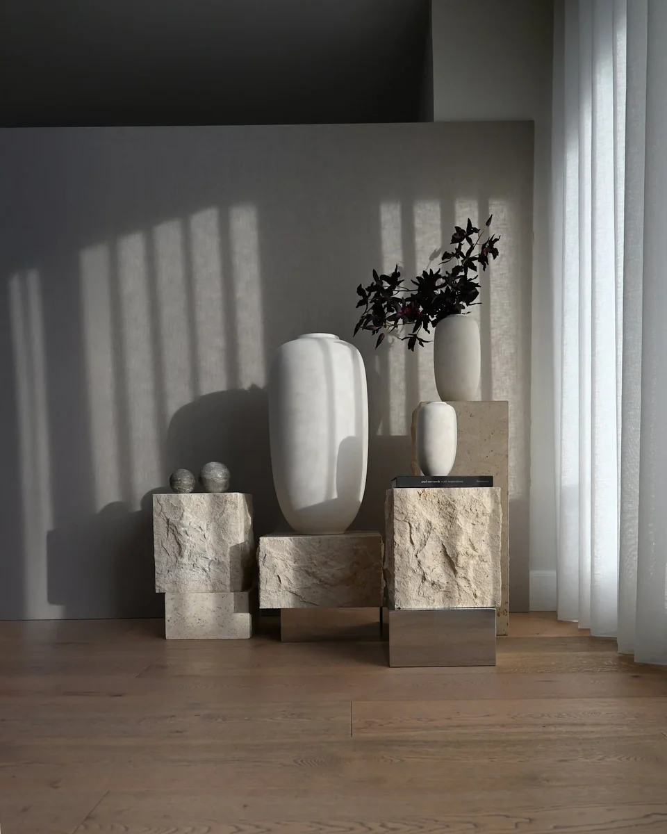 素直花瓶,細長特大 - 白樺色