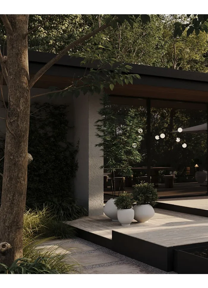 素直植栽盆,霧面中 - 樺木色