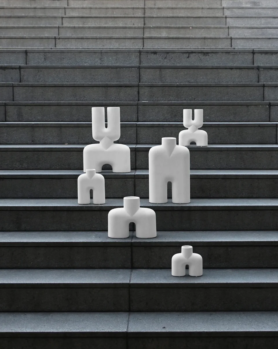 眼鏡蛇花瓶,中型- 骨白色