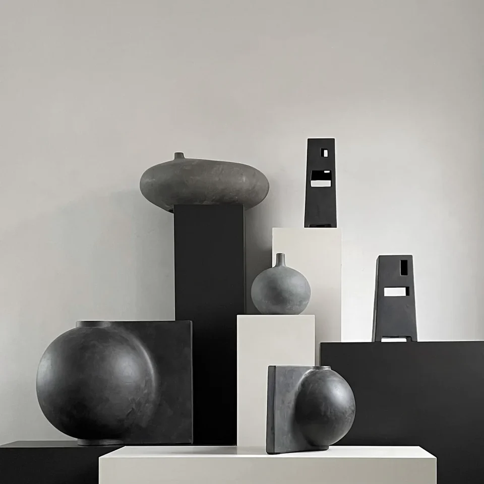 偏移花瓶,迷你 - 咖啡色