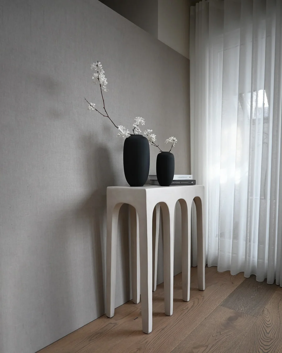 素直花瓶,細長小 - 黑色