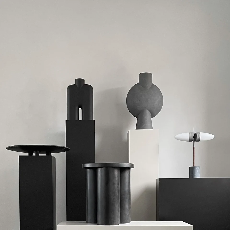 牛角桌燈 - 斑駁灰色