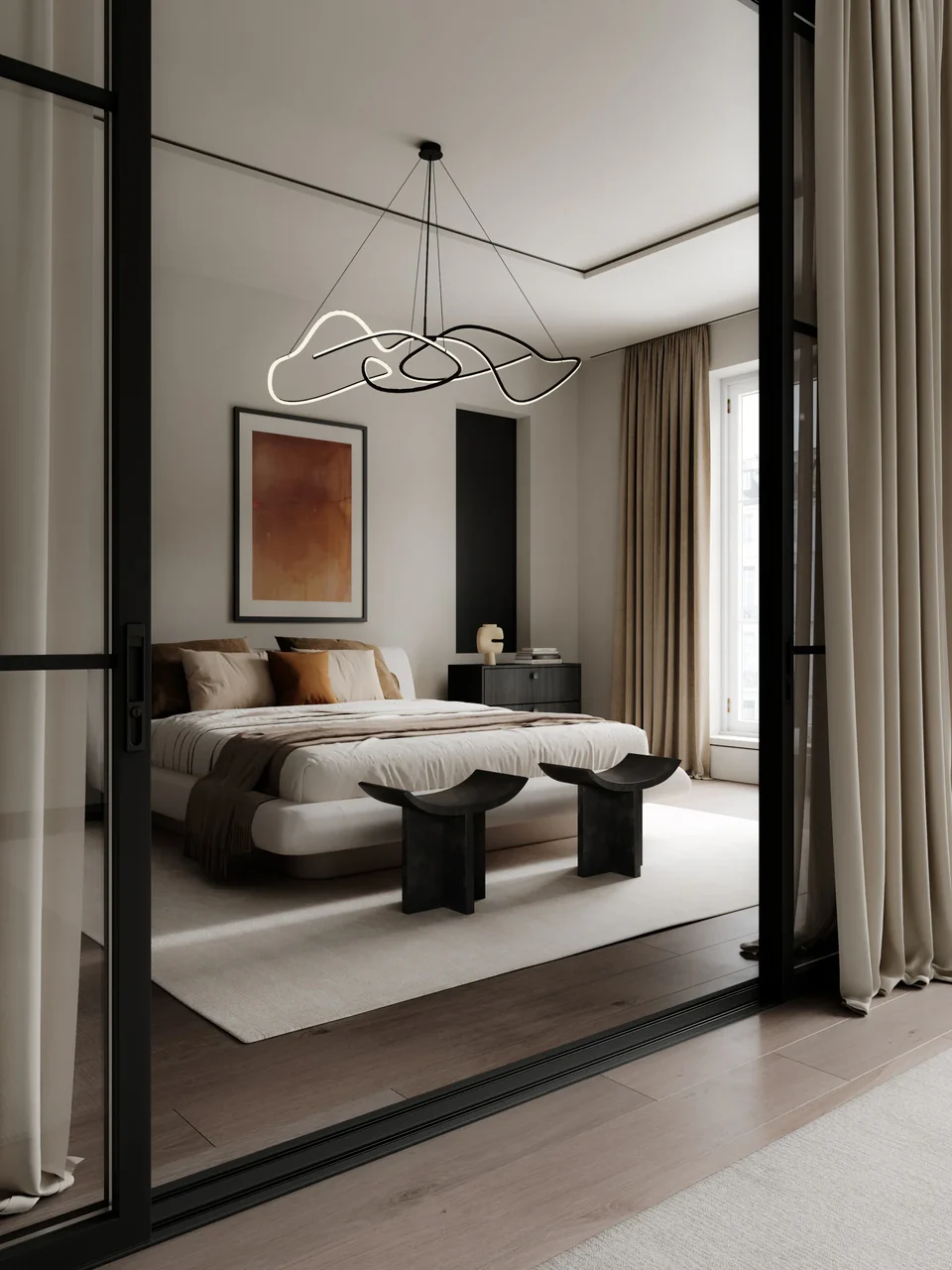 幽靈枝形吊燈,大 - 燒黑色