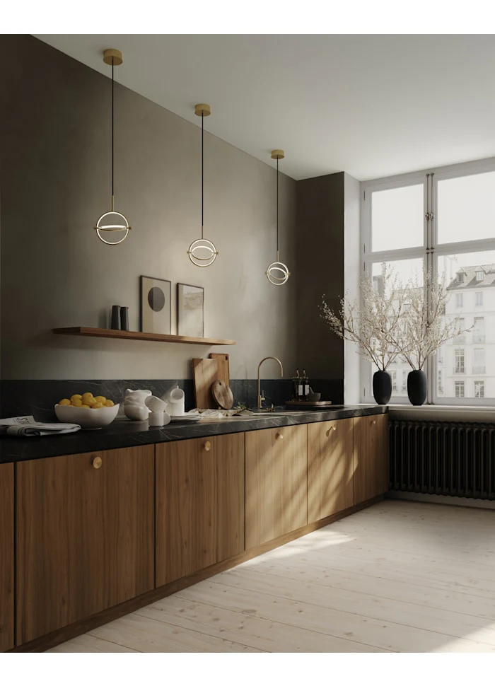 圓環吊燈,迷你 - 黃銅色