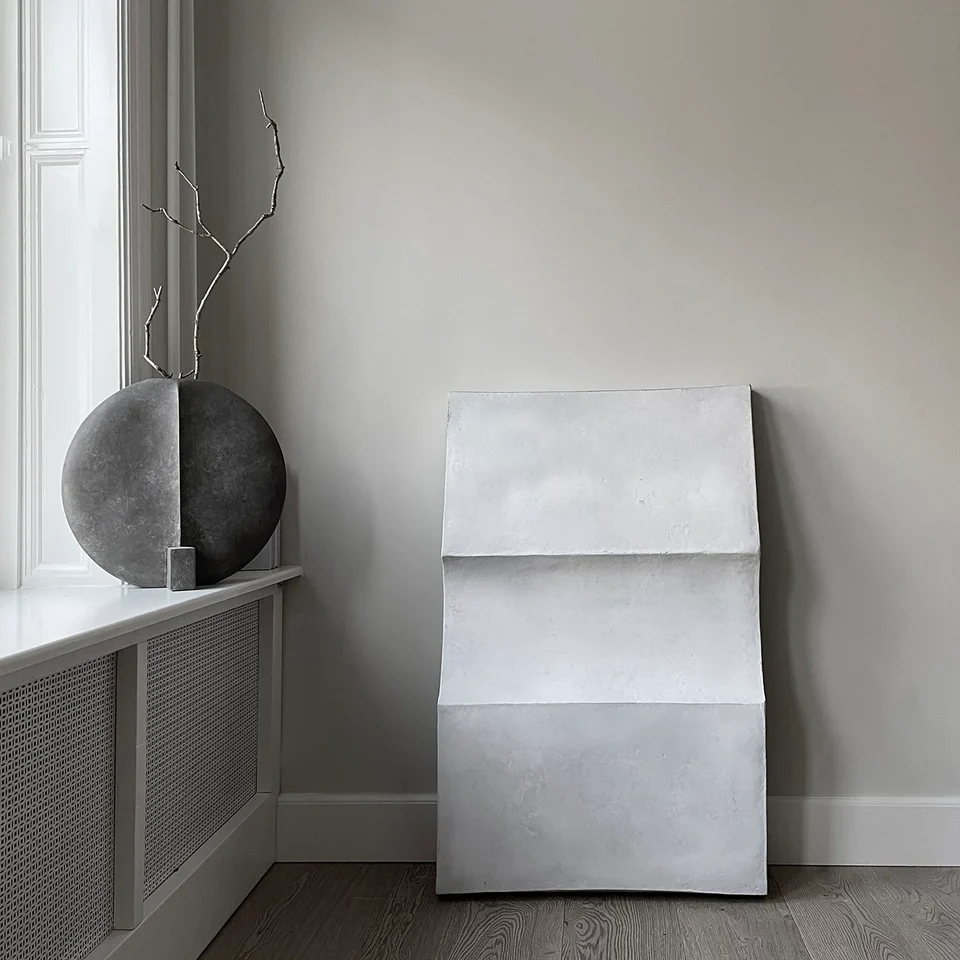 Sculpt 雕塑藝術壁飾,波浪,大 - 粉筆白