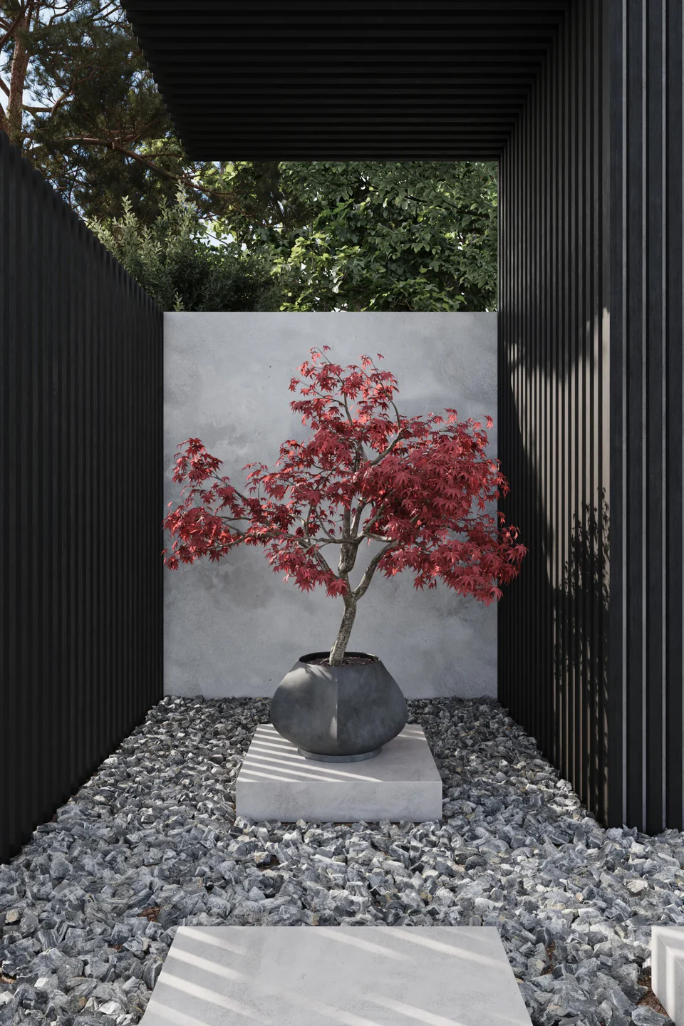 Arket 雕塑花盆,大 - 深灰色