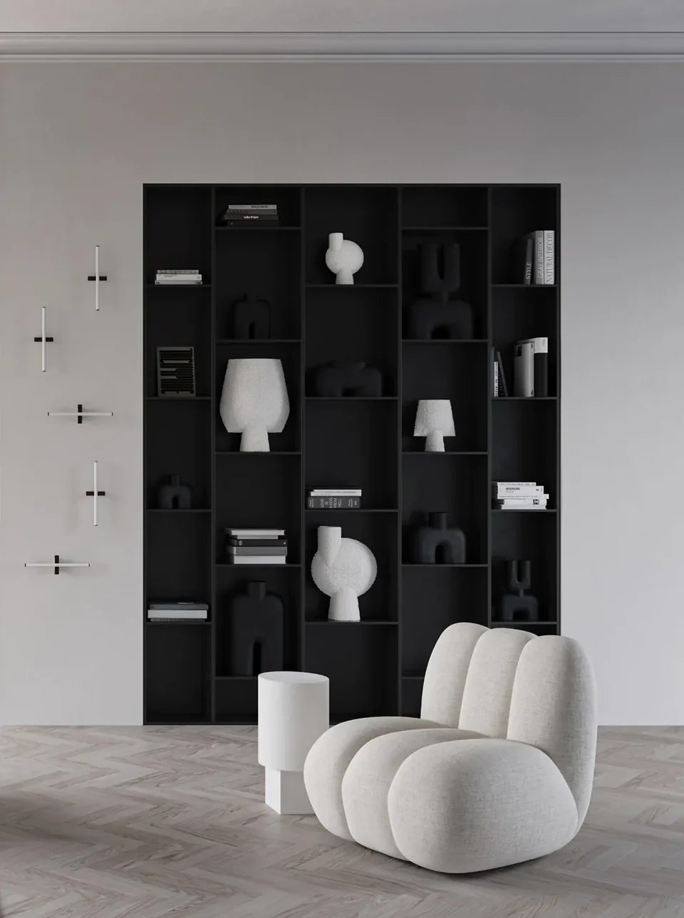 眼鏡蛇花瓶,高型 - 黑色