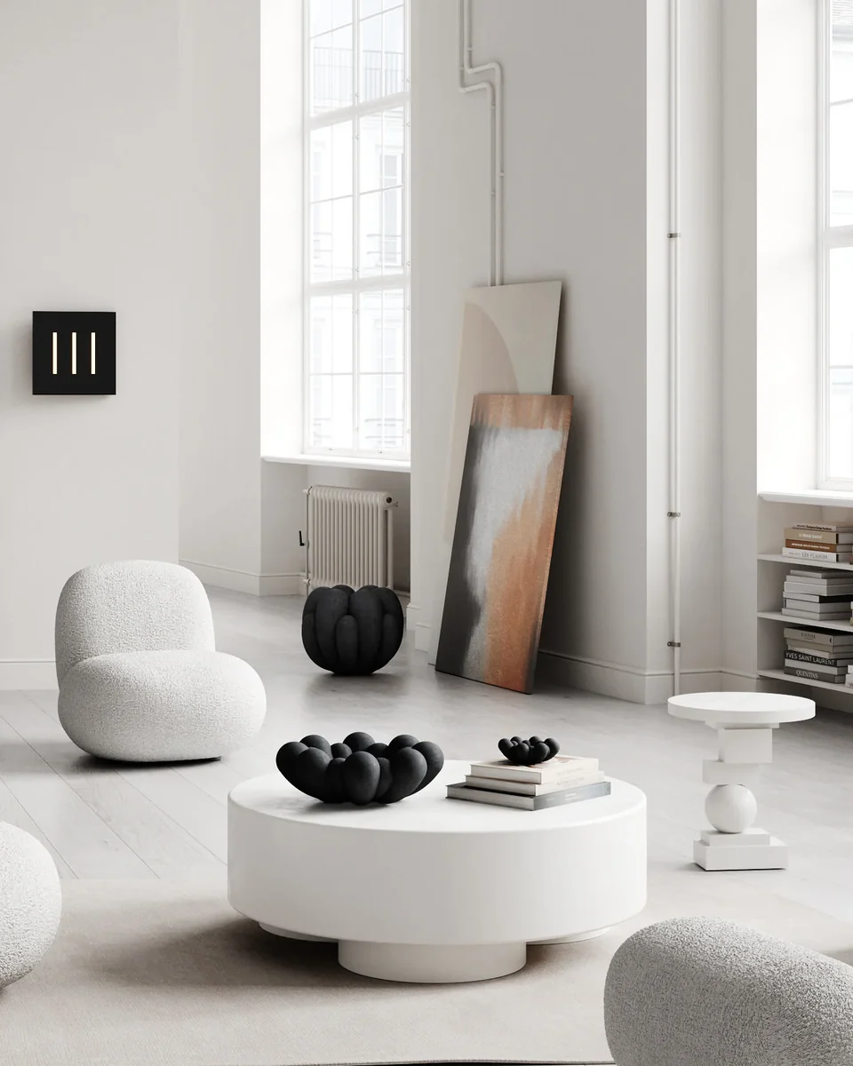 綻放花瓶,大 - 黑色