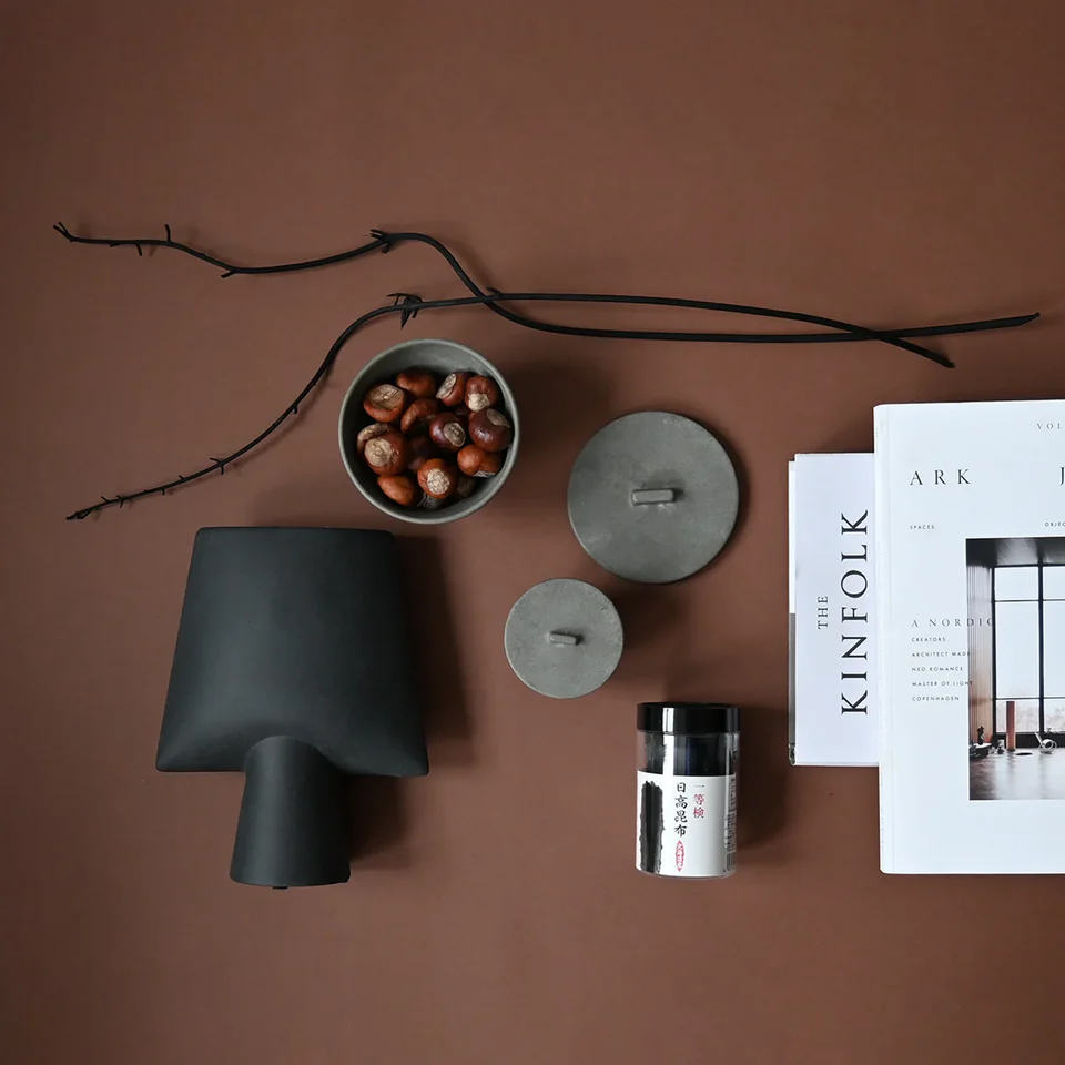 球形花瓶,四方形,迷你 - 黑色