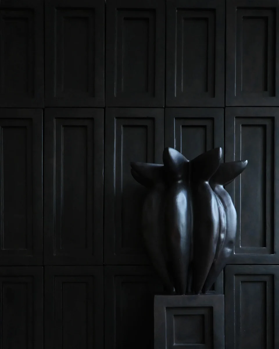 蓮花花瓶,大 - 咖啡色