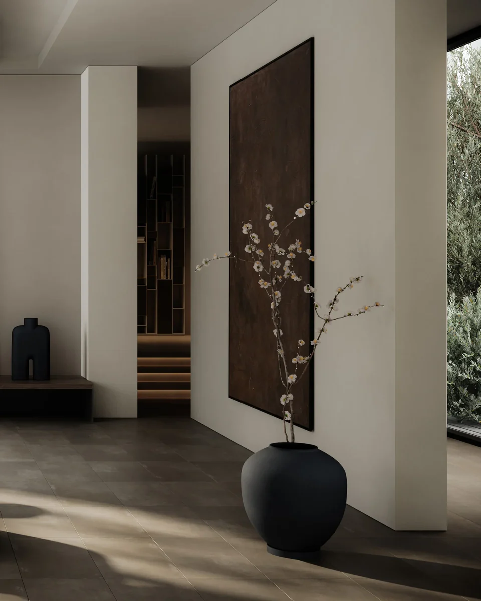 素直花瓶,大 - 黑色