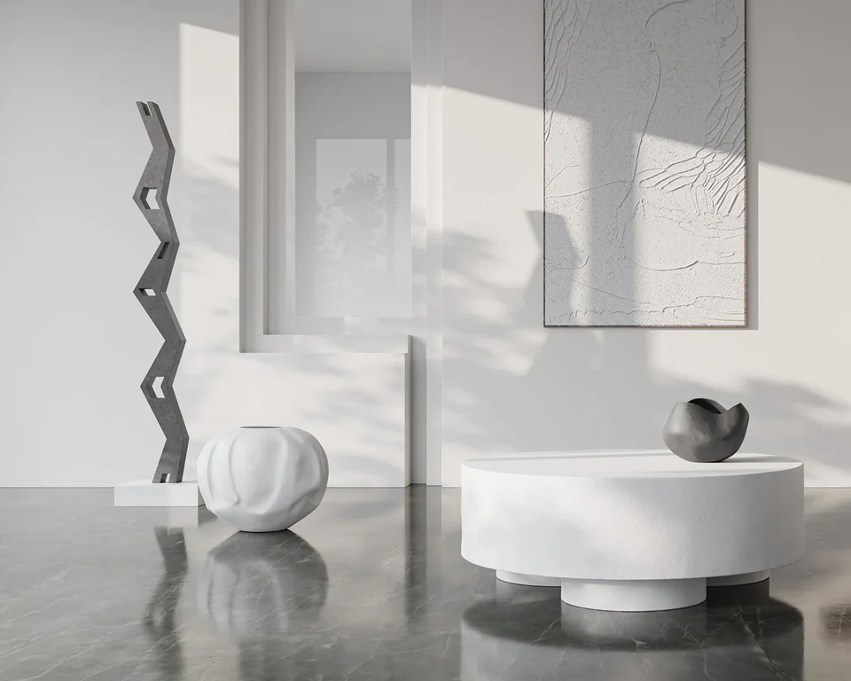 織物花瓶,大 - 骨白色