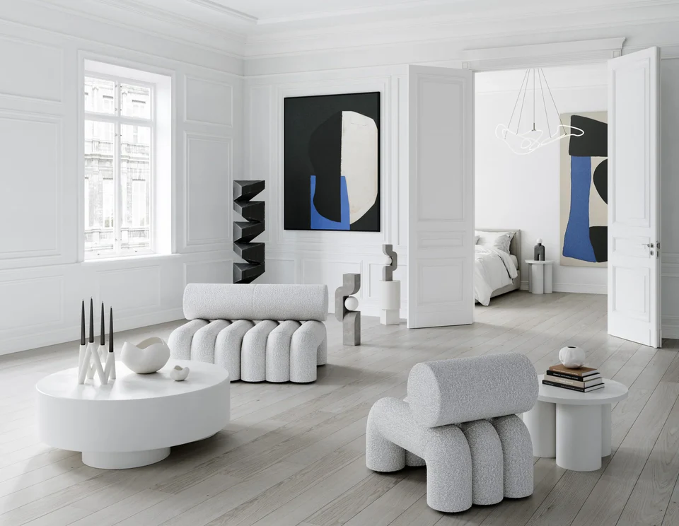 織物花瓶,迷你 - 骨白色