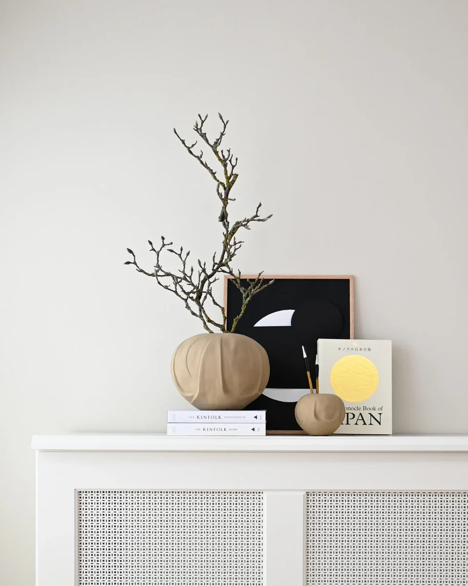 織物花瓶,中型 - 沙色