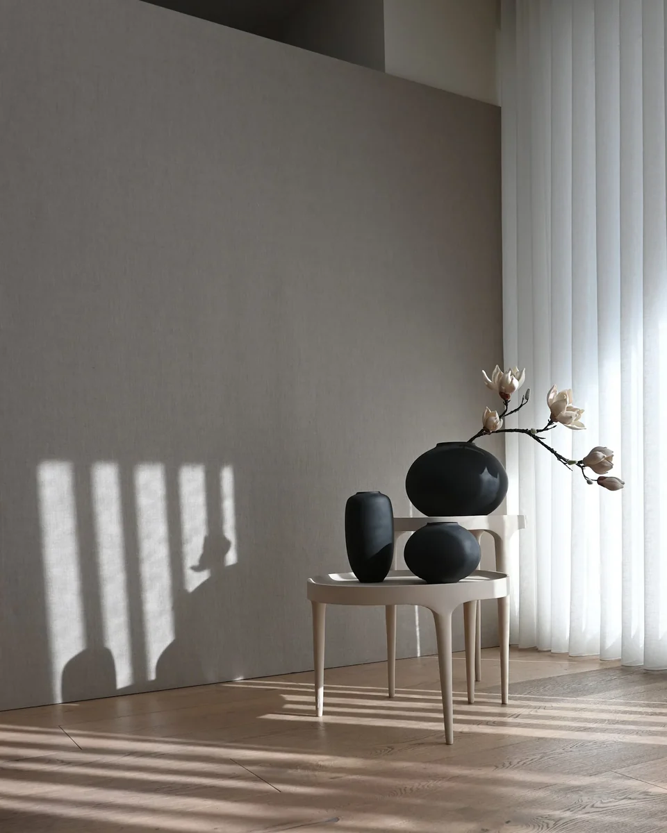 素直花瓶,細長迷你 - 黑色