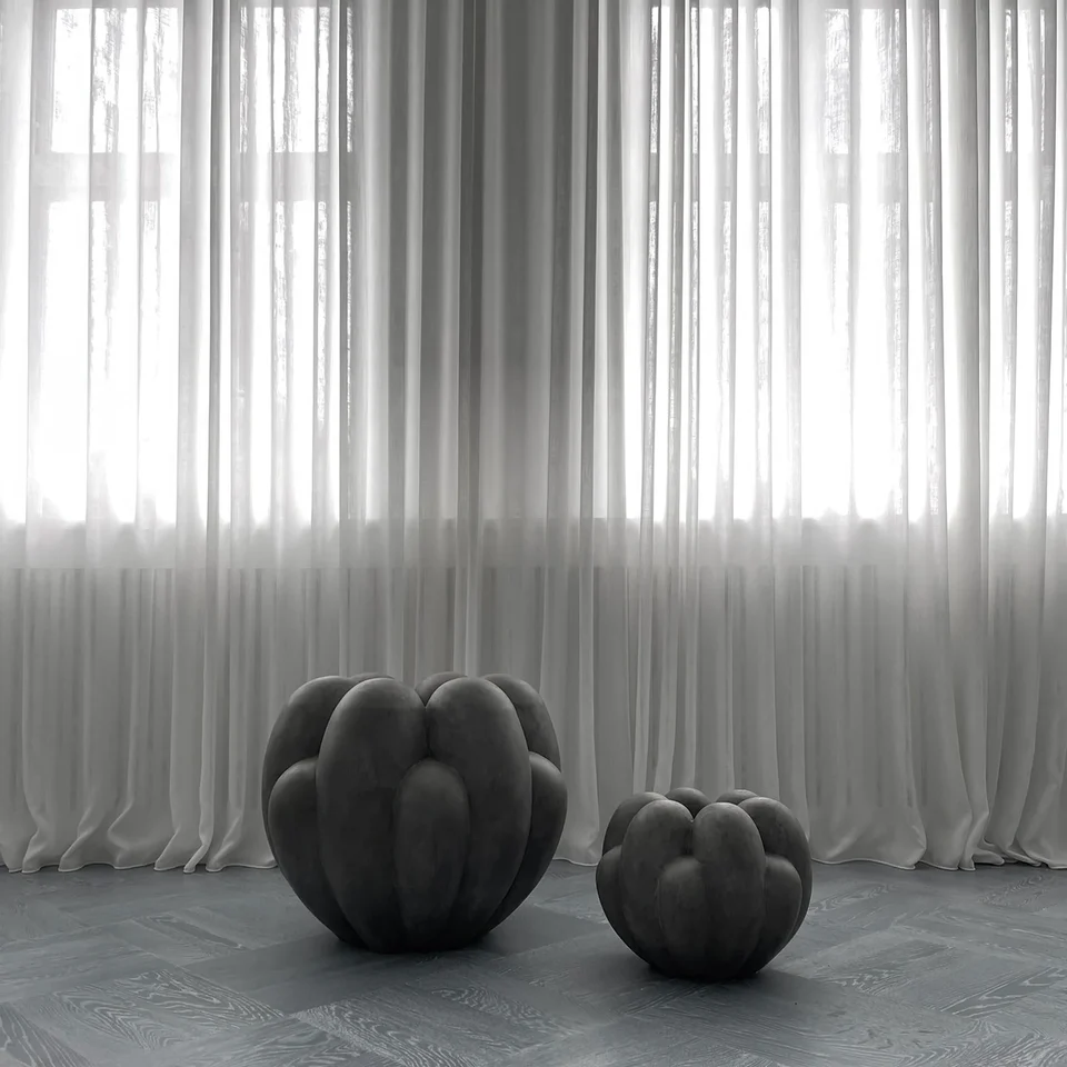 綻放花瓶,大 - 深灰色