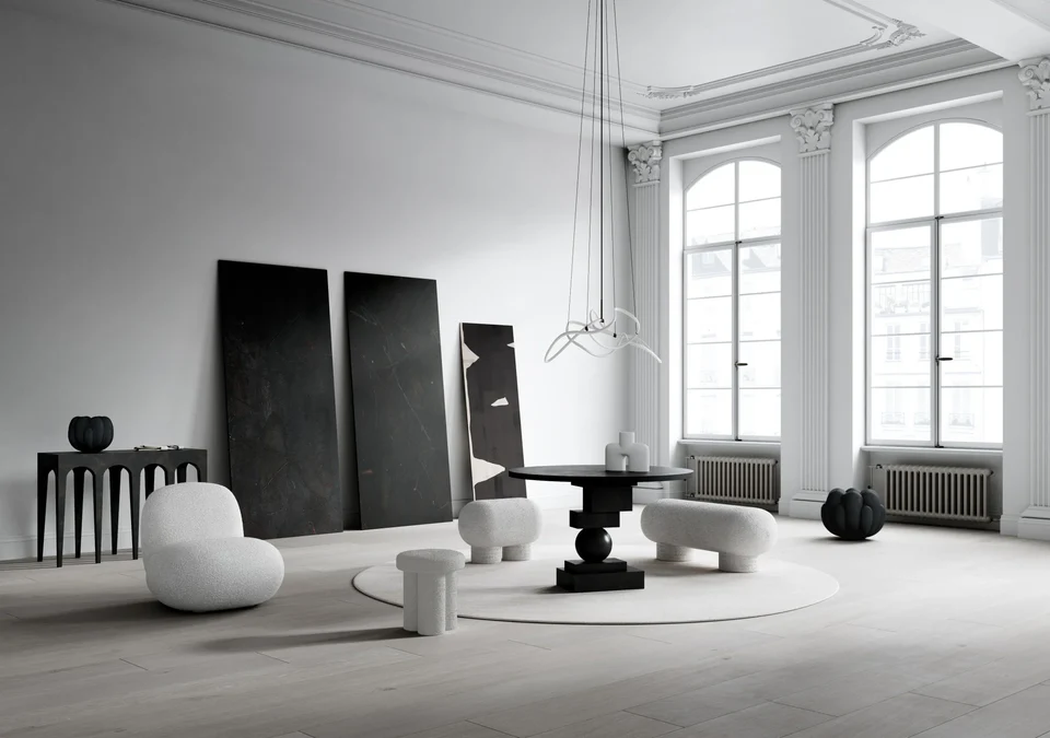 綻放花瓶,小 - 黑色