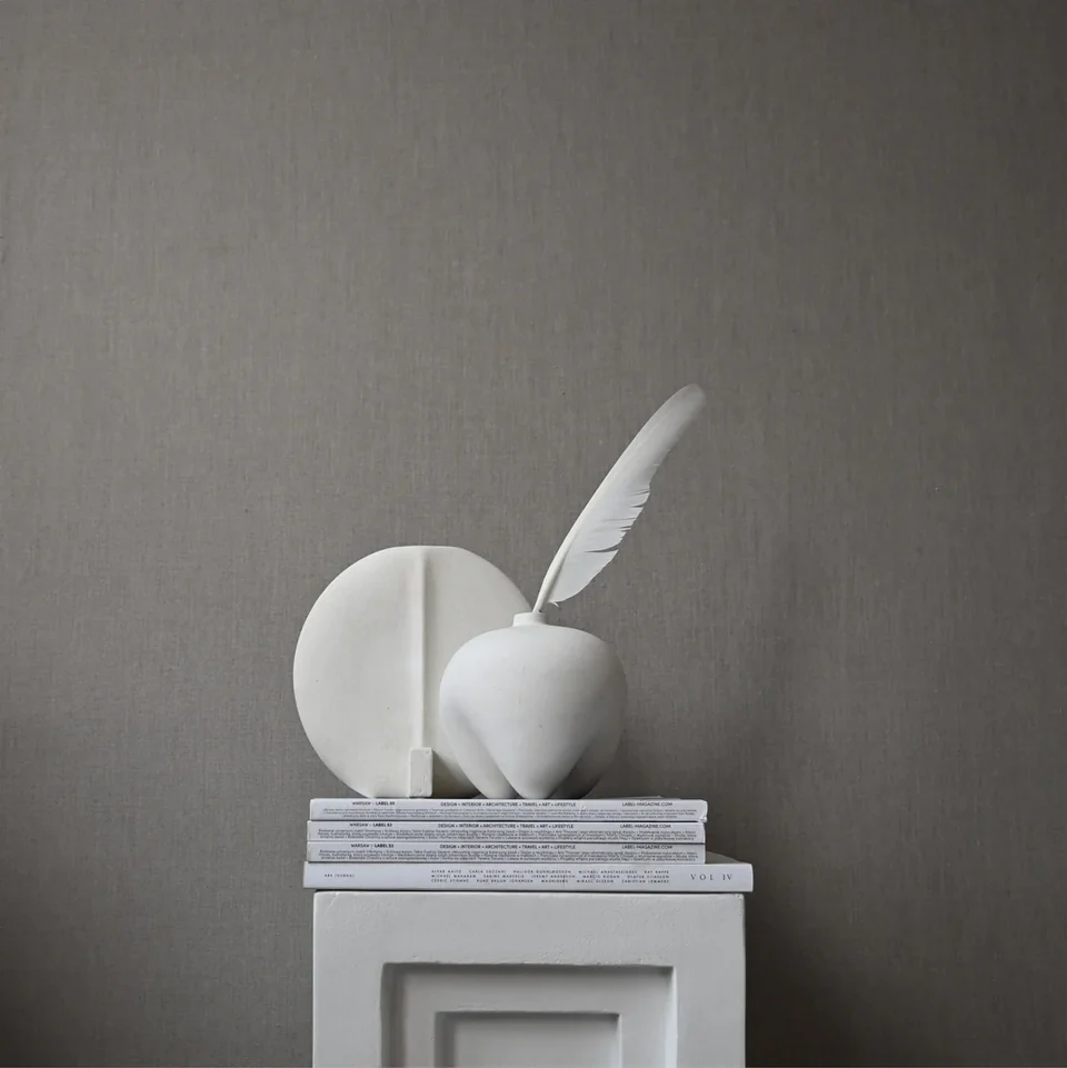 相撲花瓶,迷你 - 骨白色