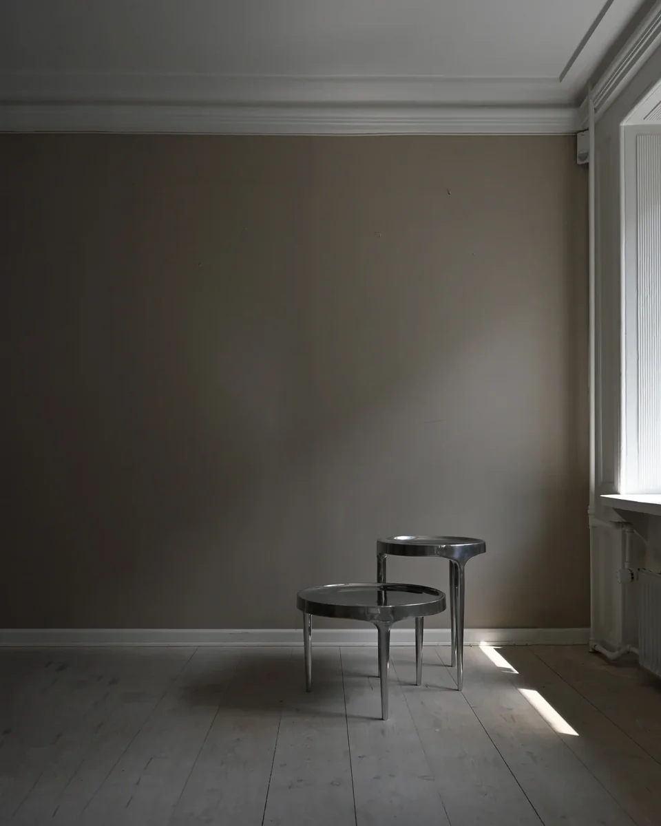 幻影桌,高 - 鉻銀