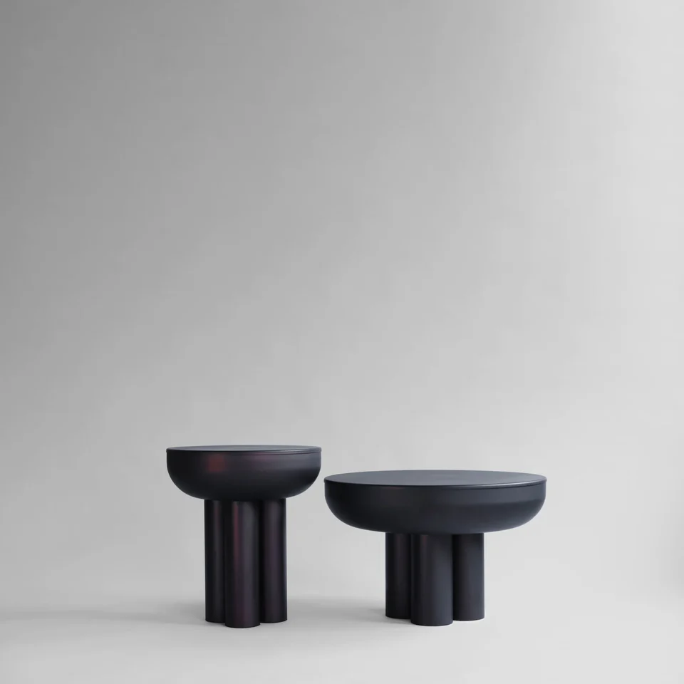 皇冠桌,低 - 燒黑色