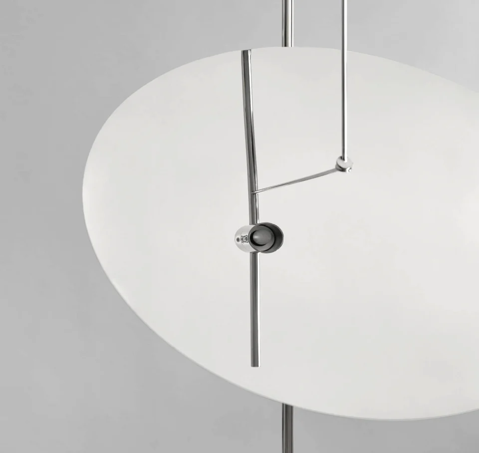 月亮落地燈 - 鉻銀