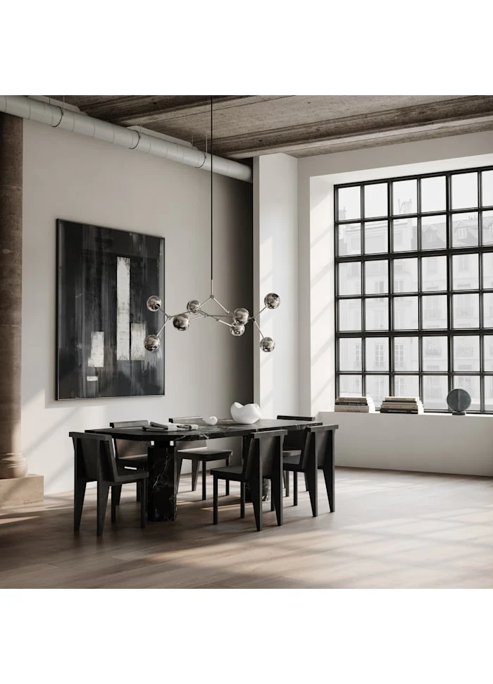 滴形圓球吊燈,大 - 鉻色(5m)