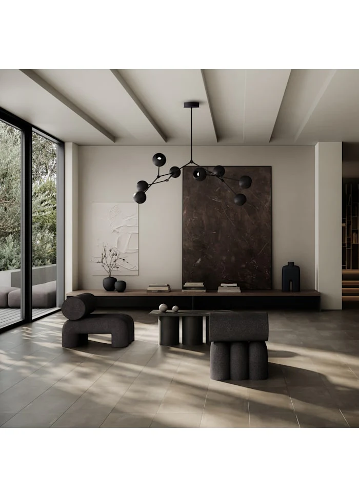 滴形圓球吊燈,大 - 燒黑色 (5m)