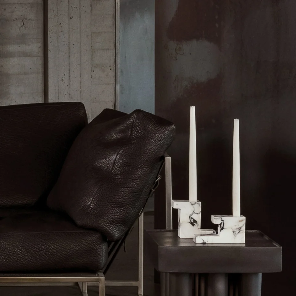 磚形燭台,高 - 大理石紋路