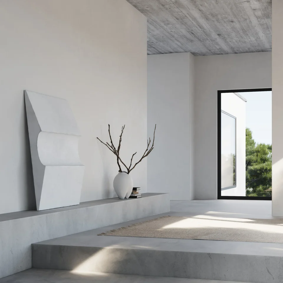 Sculpt 雕塑藝術壁飾,波浪,大 - 粉筆白