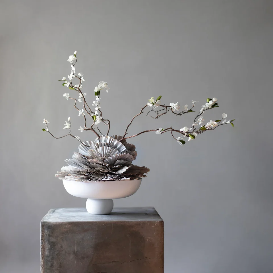 泡泡碗,中 - 骨白色