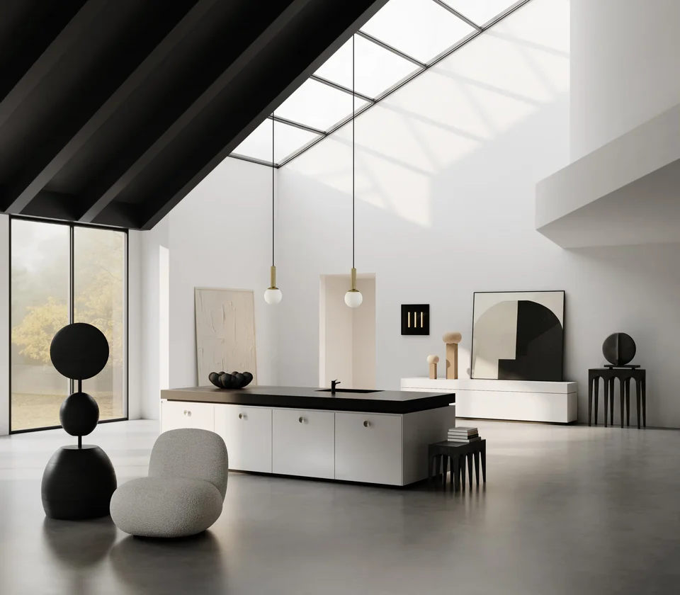 綻放陶盤,大 - 黑色