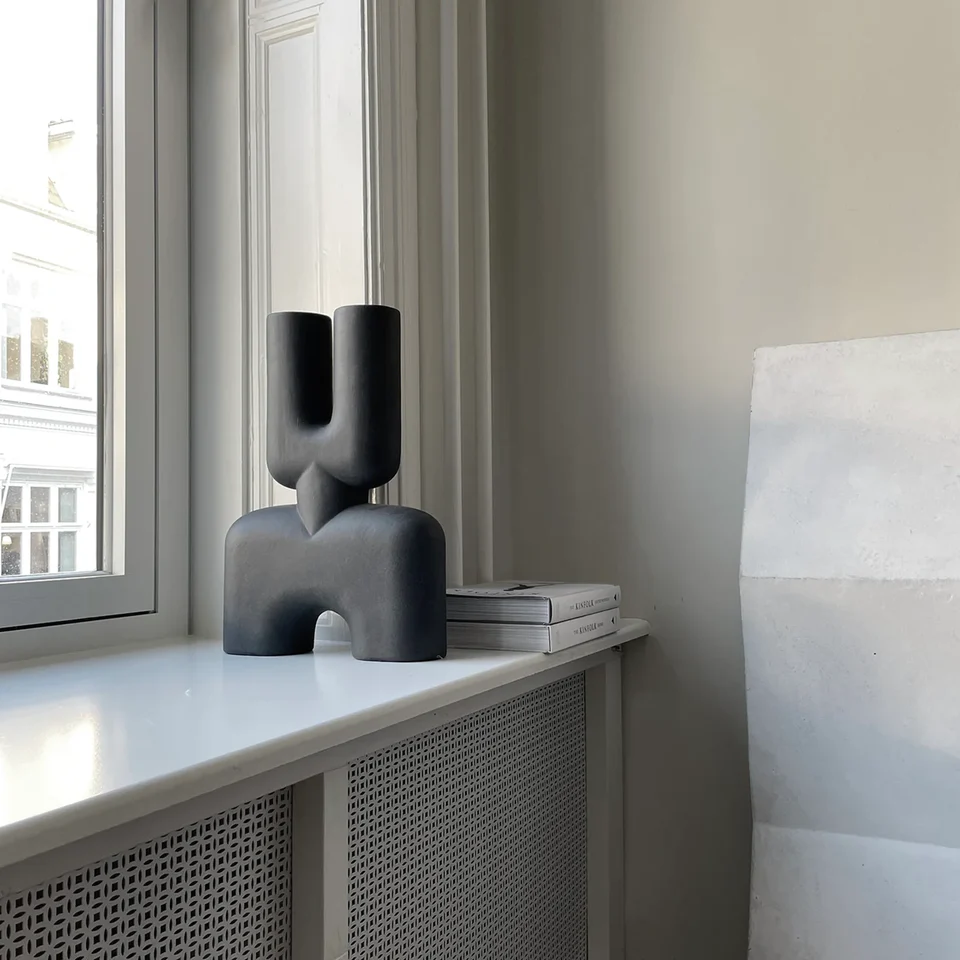 眼鏡蛇花瓶,中型 - 黑色