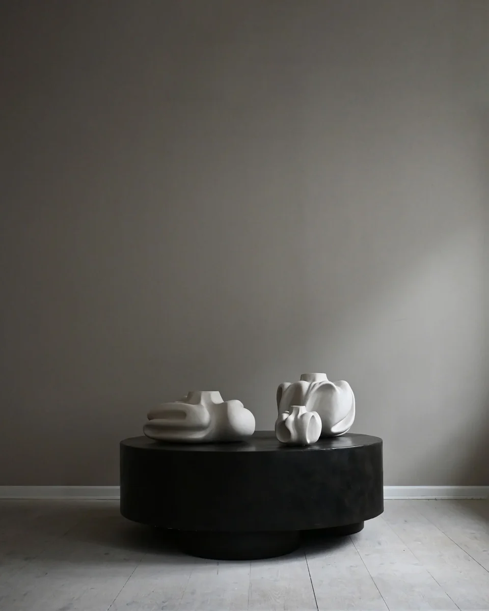 侘寂花瓶,矮胖型 - 白樺色